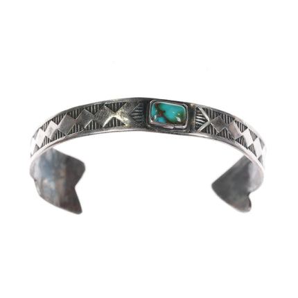 6.5" c1950's Navajo Arrow form silver Royston turquoise cuff bracelet - Estate Fresh Austin