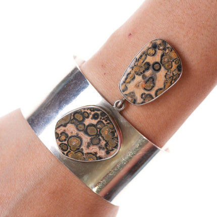 6.5" Eduardo Tijerina Modernist Sterling and Jasper bracelet - Estate Fresh Austin