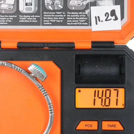 6.5" Fatoya Yazzie Navajo sterling and turquoise cuff bracelet - Estate Fresh Austin