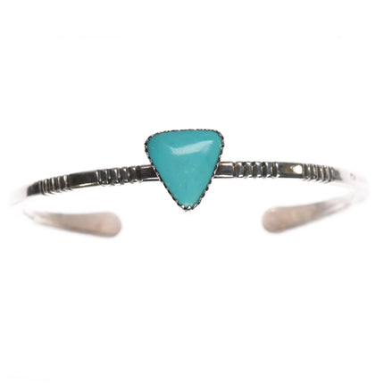 6.5" Fatoya Yazzie Navajo sterling and turquoise cuff bracelet - Estate Fresh Austin
