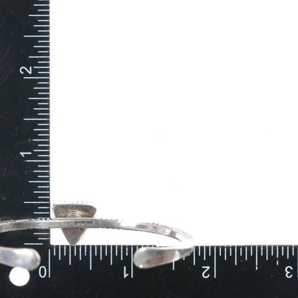 6.5" Fatoya Yazzie Navajo sterling and turquoise cuff bracelet - Estate Fresh Austin