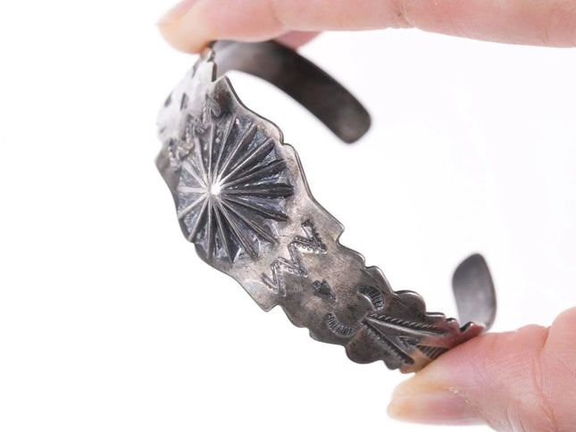 6.5" Fred Harvey Era Southwestern silver bracelet - Estate Fresh Austin