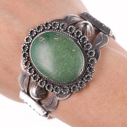 6.5" Fred Harvey Era Southwestern sterling and turquoise bracelet - Estate Fresh Austin