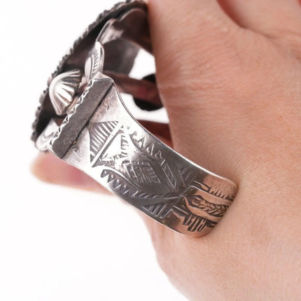 6.5" Fred Harvey Era Southwestern sterling and turquoise bracelet - Estate Fresh Austin