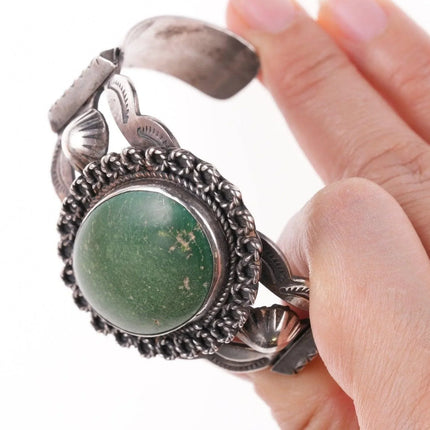 6.5" Fred Harvey Era Southwestern sterling and turquoise bracelet - Estate Fresh Austin