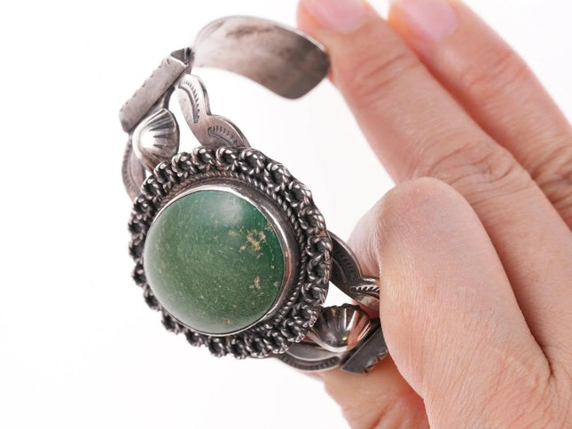 6.5" Fred Harvey Era Southwestern sterling and turquoise bracelet - Estate Fresh Austin