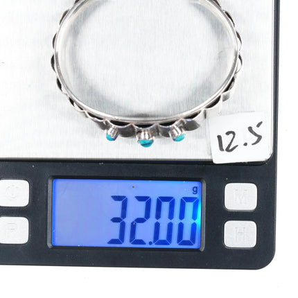 6.5" GBJ Vintage Native American sterling cuff bracelet with turquoise - Estate Fresh Austin