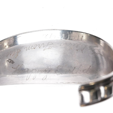 6.5" GBJ Vintage Native American sterling cuff bracelet with turquoise - Estate Fresh Austin