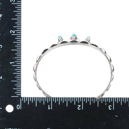 6.5" GBJ Vintage Native American sterling cuff bracelet with turquoise - Estate Fresh Austin