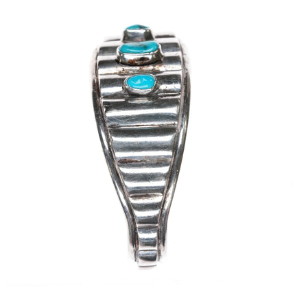 6.5" GBJ Vintage Native American sterling cuff bracelet with turquoise - Estate Fresh Austin