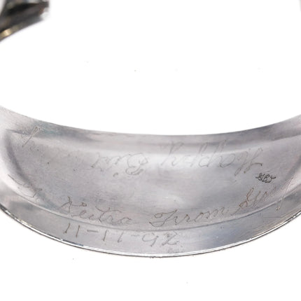 6.5" GBJ Vintage Native American sterling cuff bracelet with turquoise - Estate Fresh Austin