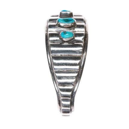 6.5" GBJ Vintage Native American sterling cuff bracelet with turquoise - Estate Fresh Austin