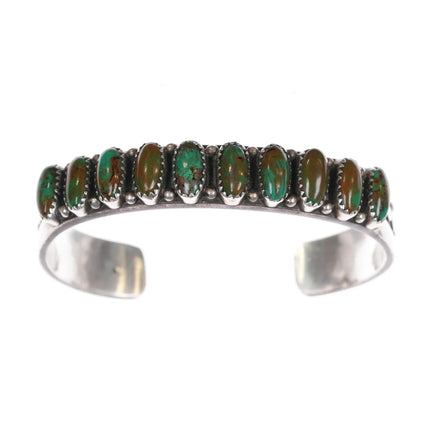 6.5" Hemerson Brown Navajo sterling cuff bracelet with Royston turquoise - Estate Fresh Austin