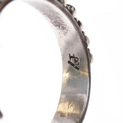 6.5" Hemerson Brown Navajo sterling cuff bracelet with Royston turquoise - Estate Fresh Austin