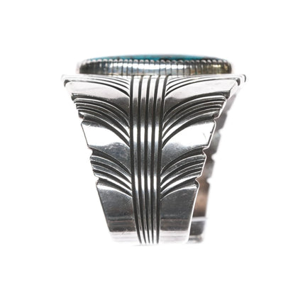 6.5" Huge Steve Yellowhorse sterling high grade turquoise cuff bracelet - Estate Fresh Austin