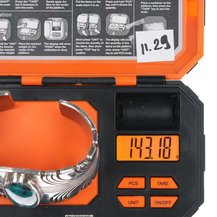 6.5" Huge Steve Yellowhorse sterling high grade turquoise cuff bracelet - Estate Fresh Austin