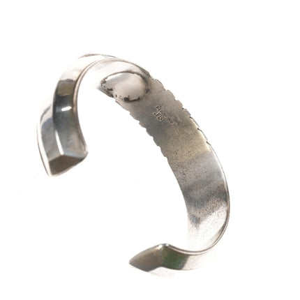 6.5" JB Native American sterling channel inlay Opal and Lapis cuff bracelet - Estate Fresh Austin