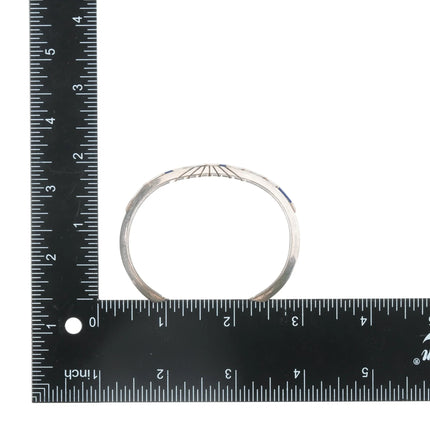 6.5" JB Native American sterling channel inlay Opal and Lapis cuff bracelet - Estate Fresh Austin