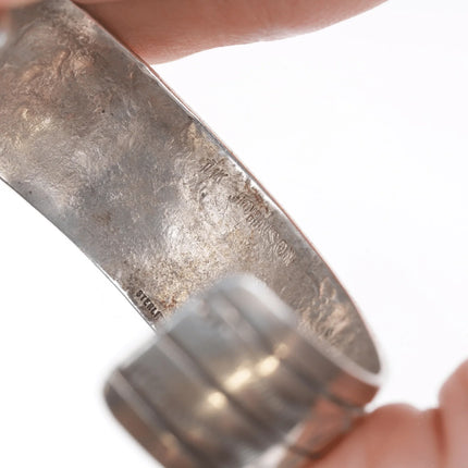 6.5" Johnson Navajo silver and turquoise cuff bracelet - Estate Fresh Austin