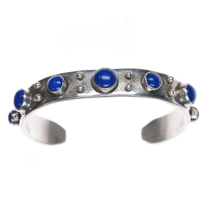 6.5" JT Otowi Native American sterling and lapis cuff bracelet - Estate Fresh Austin