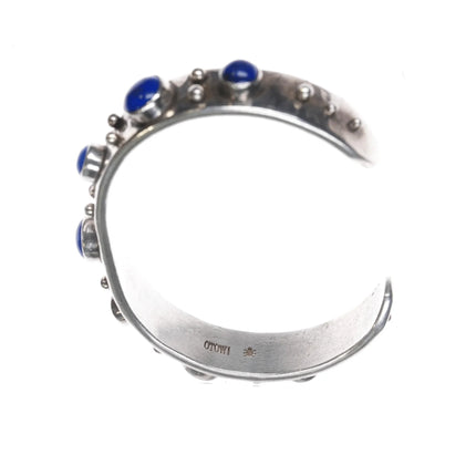 6.5" JT Otowi Native American sterling and lapis cuff bracelet - Estate Fresh Austin