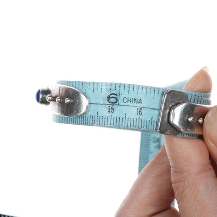 6.5" JT Otowi Native American sterling and lapis cuff bracelet - Estate Fresh Austin