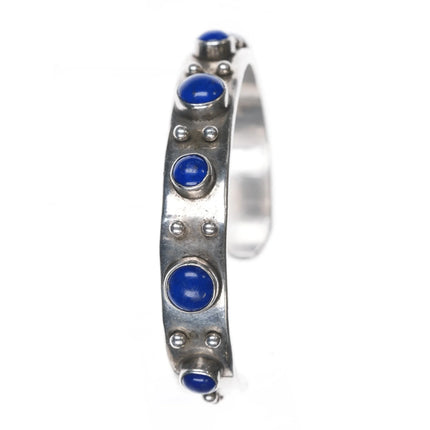 6.5" JT Otowi Native American sterling and lapis cuff bracelet - Estate Fresh Austin