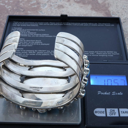 6.5" Kathleen Chavez Navajo Sterling Sleeping Beauty Turquoise Cuff Bracelet - Estate Fresh Austin