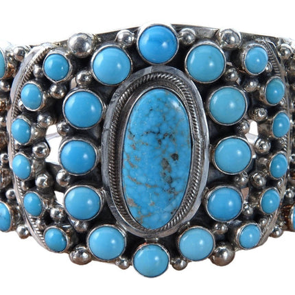 6.5" Kathleen Chavez Navajo Sterling Sleeping Beauty Turquoise Cuff Bracelet - Estate Fresh Austin