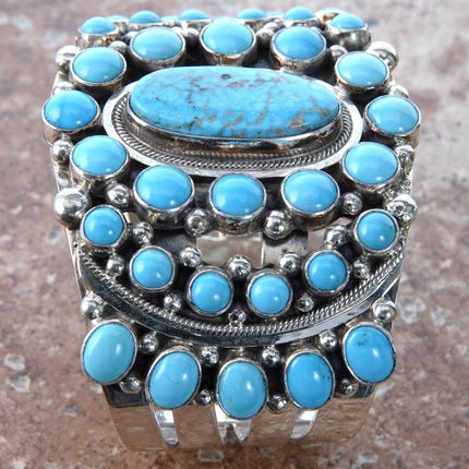 6.5" Kathleen Chavez Navajo Sterling Sleeping Beauty Turquoise Cuff Bracelet - Estate Fresh Austin