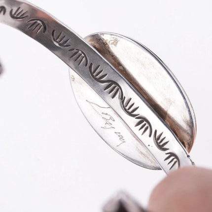 6.5" Leroy Begay Navajo Sterling and denim lapis bracelet - Estate Fresh Austin