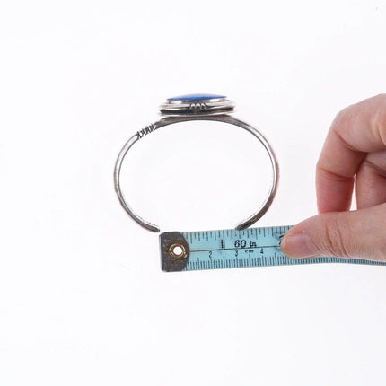 6.5" Leroy Begay Navajo Sterling and denim lapis bracelet - Estate Fresh Austin