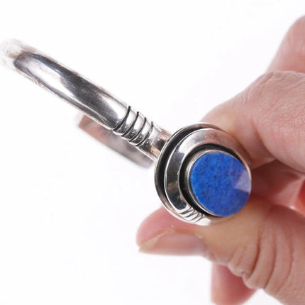 6.5" Leroy Begay Navajo Sterling and denim lapis bracelet - Estate Fresh Austin