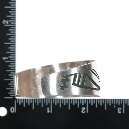6.5" Marcus Coochwikvia Hopi Hopicrafts silver high grade turquoise cuff bracelet - Estate Fresh Austin