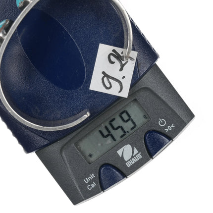 6.5" Marcus Coochwikvia Hopi Hopicrafts silver high grade turquoise cuff bracelet - Estate Fresh Austin