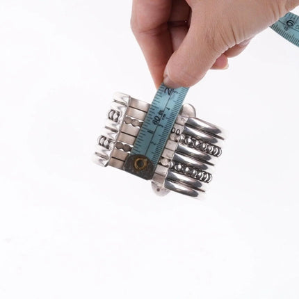 6.5" Mike Bird Romero San Juan and Taos Pueblo Agate and Onyx bracelet - Estate Fresh Austin