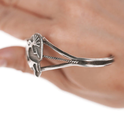 6.5" Native American Sterling Kokopelli cuff bracelet - Estate Fresh Austin
