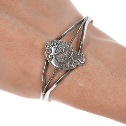 6.5" Native American Sterling Kokopelli cuff bracelet - Estate Fresh Austin