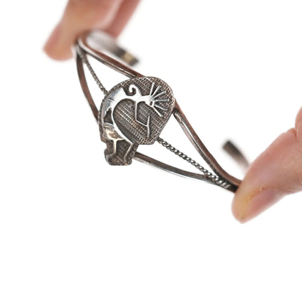 6.5" Native American Sterling Kokopelli cuff bracelet - Estate Fresh Austin