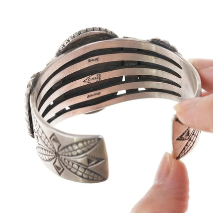 6.5" Navajo Calvin Martinez High grade spiderweb turquoise bracelet - Estate Fresh Austin