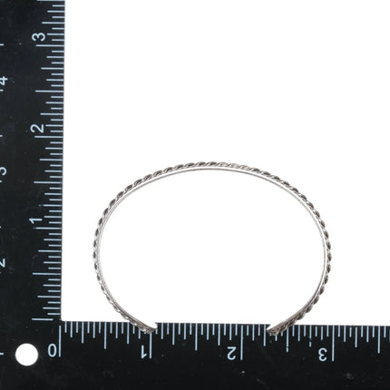 6.5" Navajo sterling vintage twisted wire cuff bracelet - Estate Fresh Austin