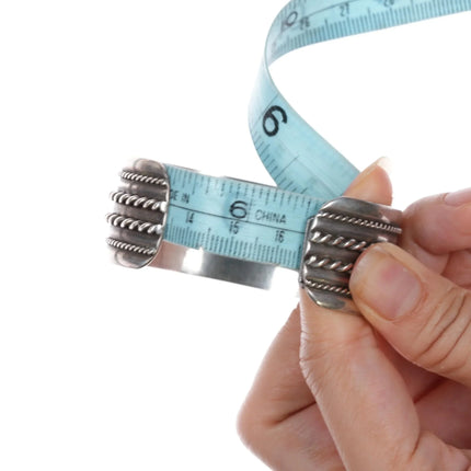 6.5" Navajo sterling vintage twisted wire cuff bracelet - Estate Fresh Austin