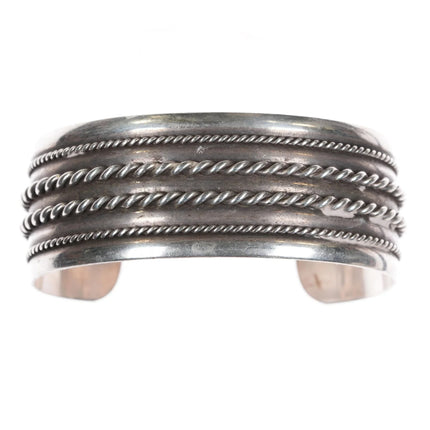 6.5" Navajo sterling vintage twisted wire cuff bracelet - Estate Fresh Austin