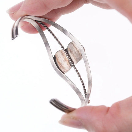 6.5" Navajo turquoise and coral sterling bracelet - Estate Fresh Austin