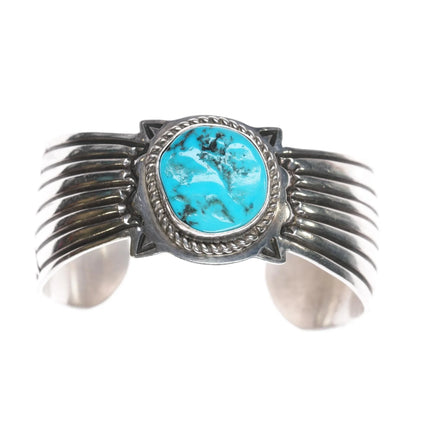 6.5" Nick Bill Navajo sterling and turquoise cuff bracelet - Estate Fresh Austin