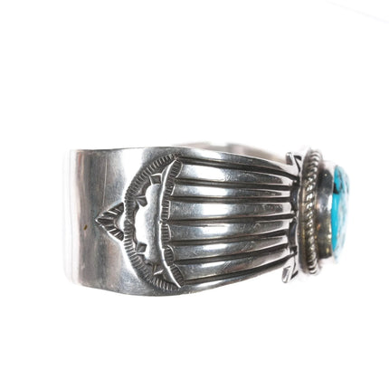 6.5" Nick Bill Navajo sterling and turquoise cuff bracelet - Estate Fresh Austin