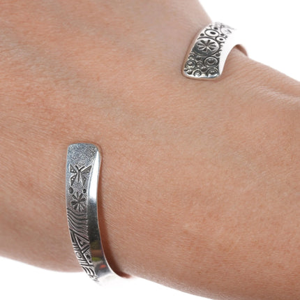 6.5" Norbert Peshlakai Navajo sterling forged cuff bracelet - Estate Fresh Austin