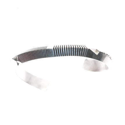 6.5" Norbert Peshlakai Navajo sterling forged cuff bracelet - Estate Fresh Austin