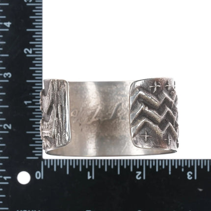 6.5" Philander Begay - Navajo Yeibichai Tufa cast cuff bracelet nice turquoise - Estate Fresh Austin