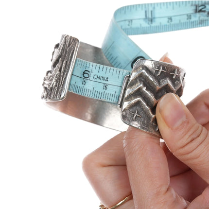 6.5" Philander Begay - Navajo Yeibichai Tufa cast cuff bracelet nice turquoise - Estate Fresh Austin